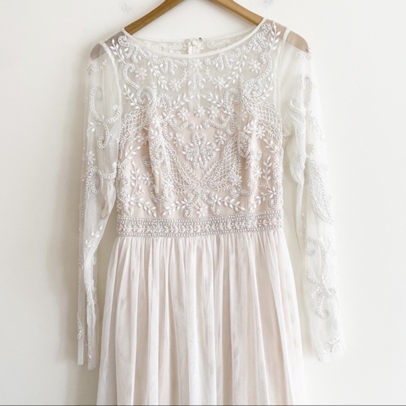 BHLDN Sinclair Long sleeve beaded wedding Dress - Picture 10 of 12